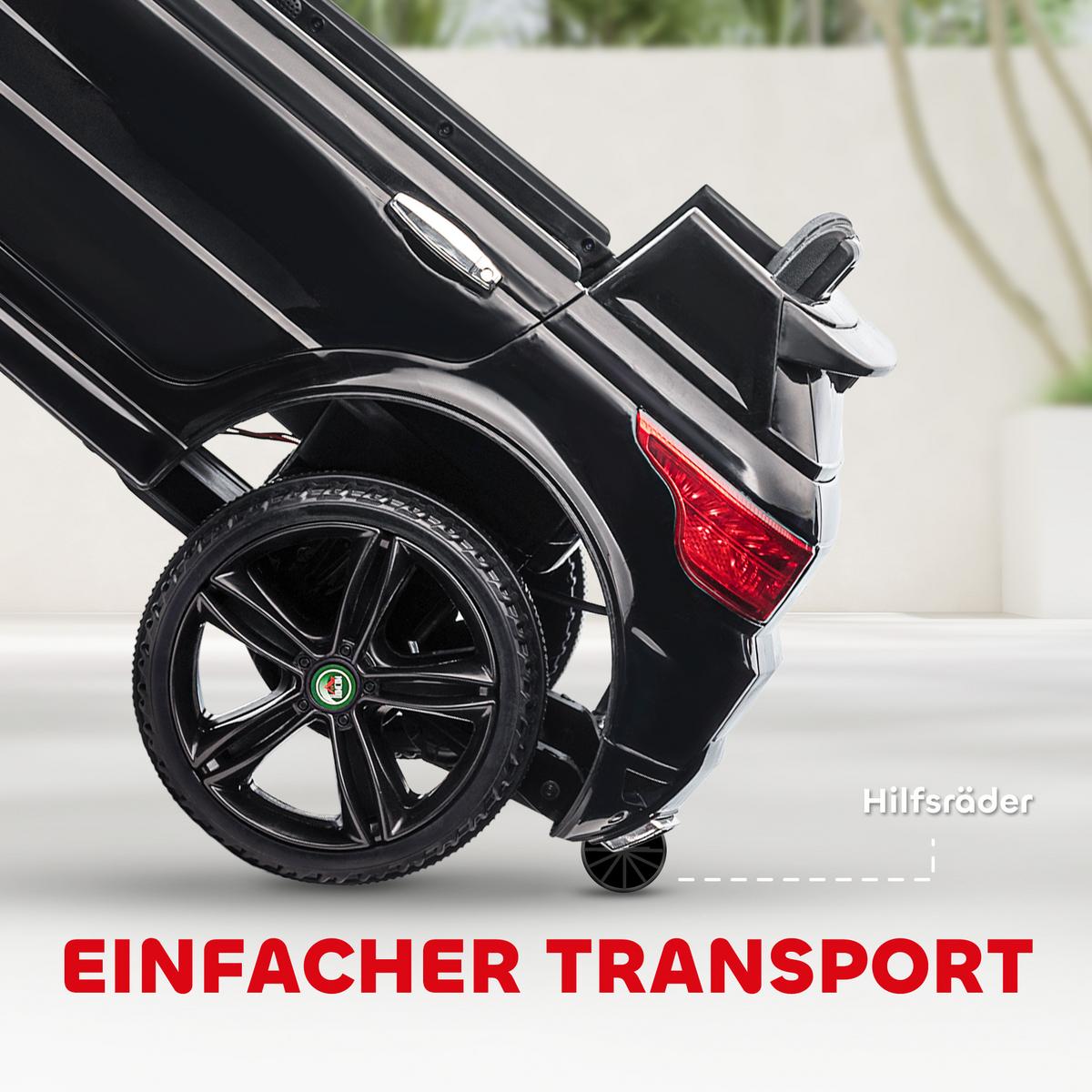 KINDER Elektroauto, SUV mit Fernbedienung, Musikfunktion, bis 5 km/h, Schwarz - Schwarz, Metall (110/68/52cm) - HOMCOM