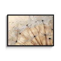 POSTER MIT RAHMENGERAHMTES BILD Löwenzahn - Abstrakt - Natur - Beige 120x80 cm - Braun, Papier (120/80cm) - MuchoWow