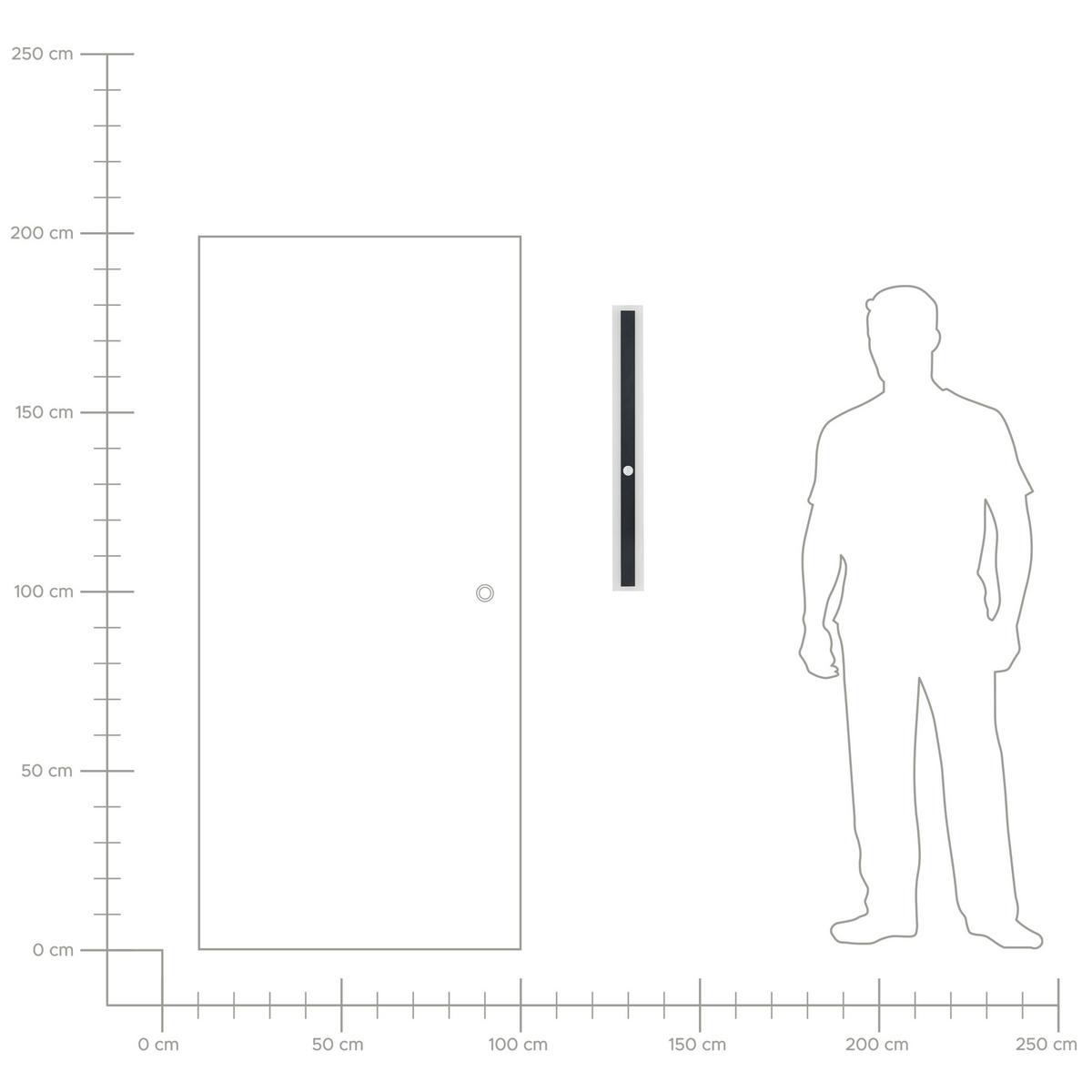 AUSSENWANDLEUCHTE Savane 4/9/80 cm - Schwarz, Metall (9/80/4cm) - Beliani
