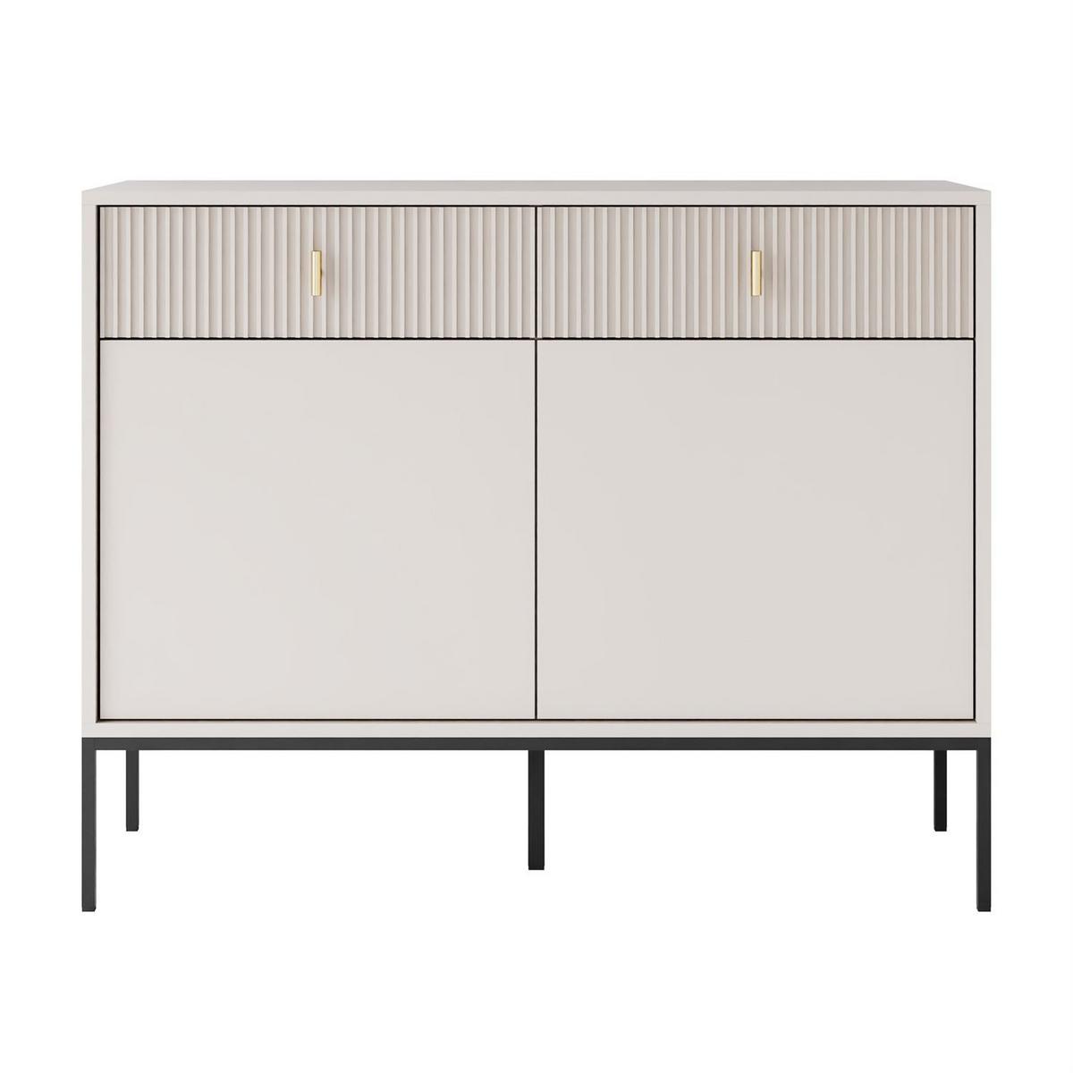 KOMMODE MIDNIGHT 2D2S mit zwei Schubladen auf Gestell kaschmir - Kaschmir/Schwarz, Holzwerkstoff (104/82.5/39cm) - Lookway