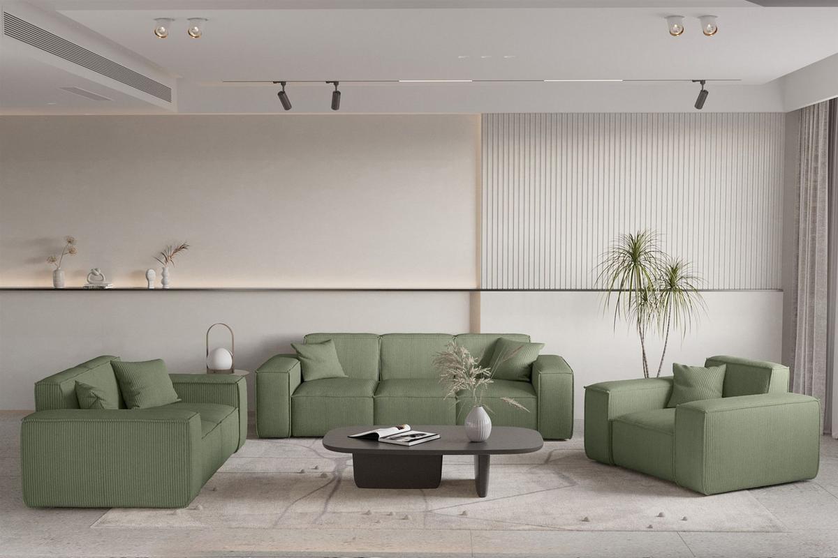 SOFA Celes Premium 2-sitzer Stoff Scala - Jadegrün, Holzwerkstoff/Textil (186/73/88cm) - Fun Möbel