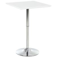 BARTISCH, MDF-Platte, Stahl, Weiß - Weiß, Kunststoff (60/60/92cm) - HOMCOM