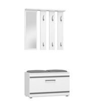 GARDEROBE praktisch Garderoben-Set mit Spiegel Weiß 85/180/35 - Weiß, Holzwerkstoff (85/180/35cm) - RAUMHIRSCH FURNITURE