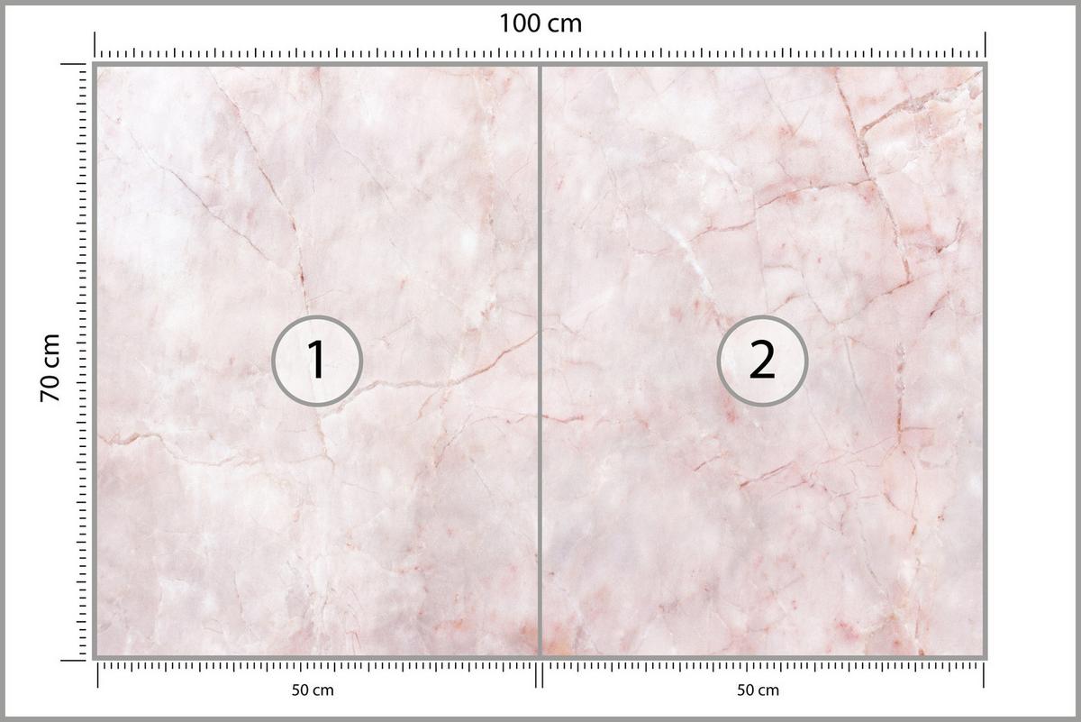 FOTOTAPETE Rosa Marmor Abstraktion Moderne Muster 100x70 - Rosa, Papier (100/70cm) - Muralo
