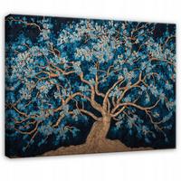 LEINWANDBILD Baum Abstrakt Blau 120x80 cm - Multicolor, Holzwerkstoff (120/80cm) - Wallarena