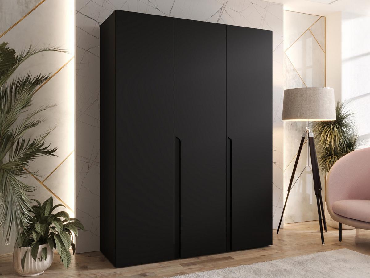 DREHTÜRENSCHRANK Mila I 150 - Schwarz, Holzwerkstoff/Kunststoff (150/202/52cm) - MIRJAN24
