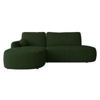 ECKSOFA Loridu O Cord, Seite: Links - Dunkelgrün/Schwarz, Holz/Kunststoff (274/174cm) - MIRJAN24