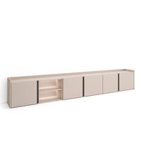 LOWBOARD, Beige, 309/35/50cm, mit Led - Beige, Holzwerkstoff (309/50/35cm) - Skraut Home