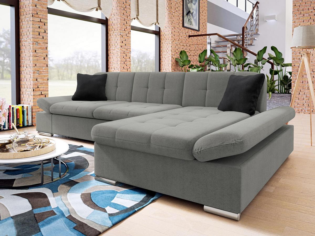 ECKSOFA Malwi, Seite: Rechts - Silbereichenfarben, Holz/Textil (278/161cm) - MIRJAN24