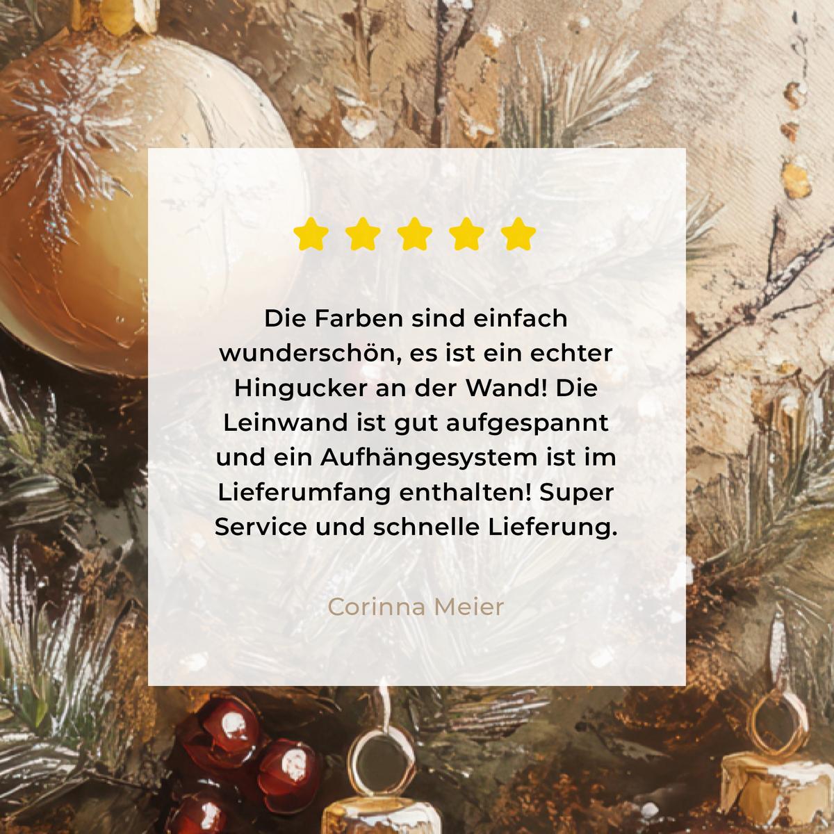 LEINWANDBILD Weihnachten - Kugeln - Beige - Gold Deko XXL 80x120 cm - Goldfarben, Textil (80/120cm) - MuchoWow