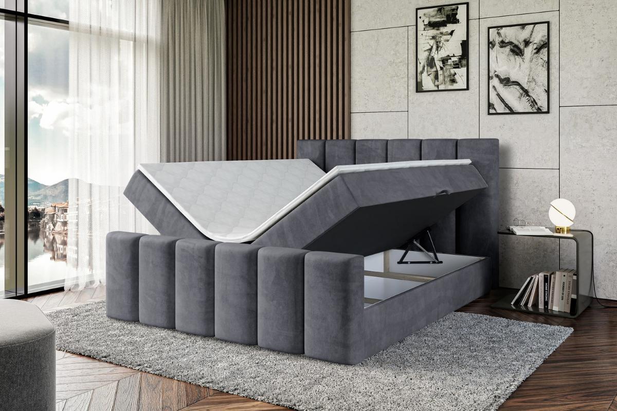 BOXBETT BOXI1-Z - 140x200 cm - H4 - Dunkelgrau - Dunkelgrau, Holzwerkstoff (140/200cm) - ALTDECOR