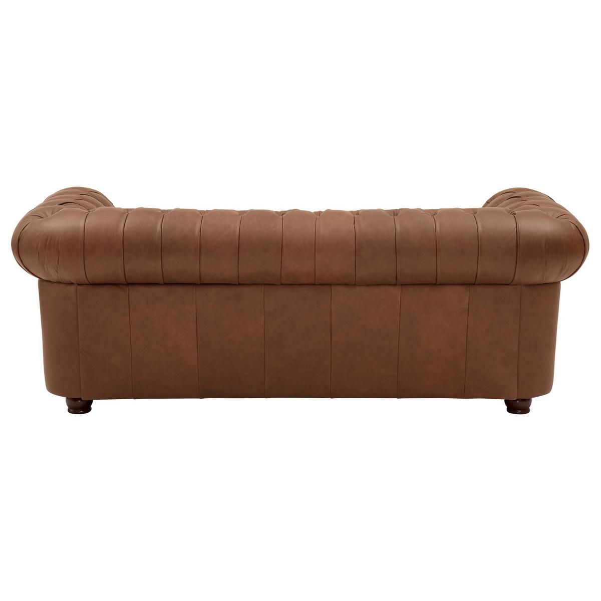 SOFA 3-Sitzer Kath Echtleder (Antikoptik) cognac - Cognac, Leder (200/74/98cm) - 58aufmkessel