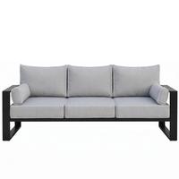 LOUNGESOFA 3-Sitzer Verdino mit Metallrahmen 215 cm Hellgrau - Hellgrau, Metall (215/90/87cm) - Beautysofa