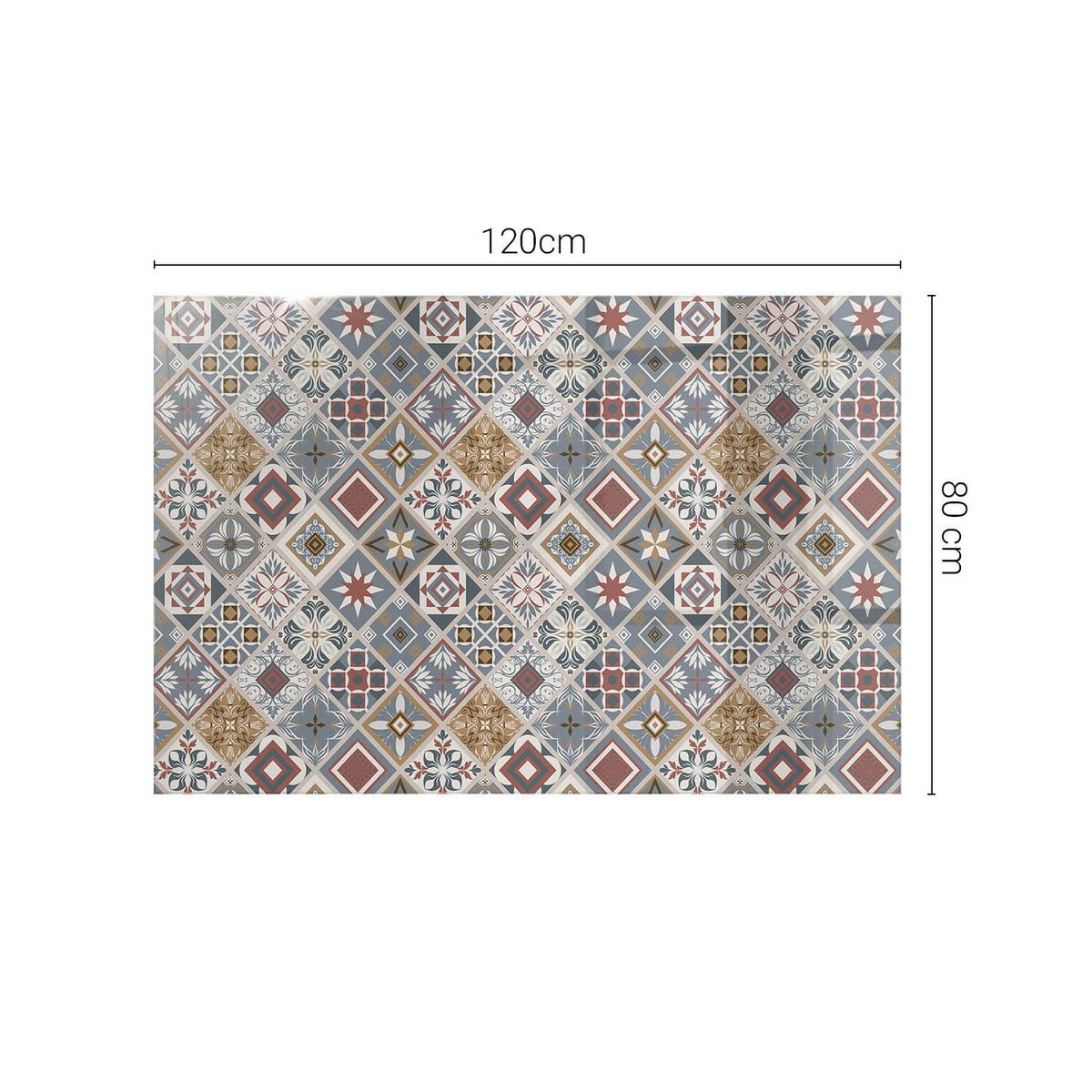 TISCHPLATTE 120x80 cm Mosaikmuster mit Ornamenten - Multicolor/Grau, Glas (0.4/120/80cm) - TULUP