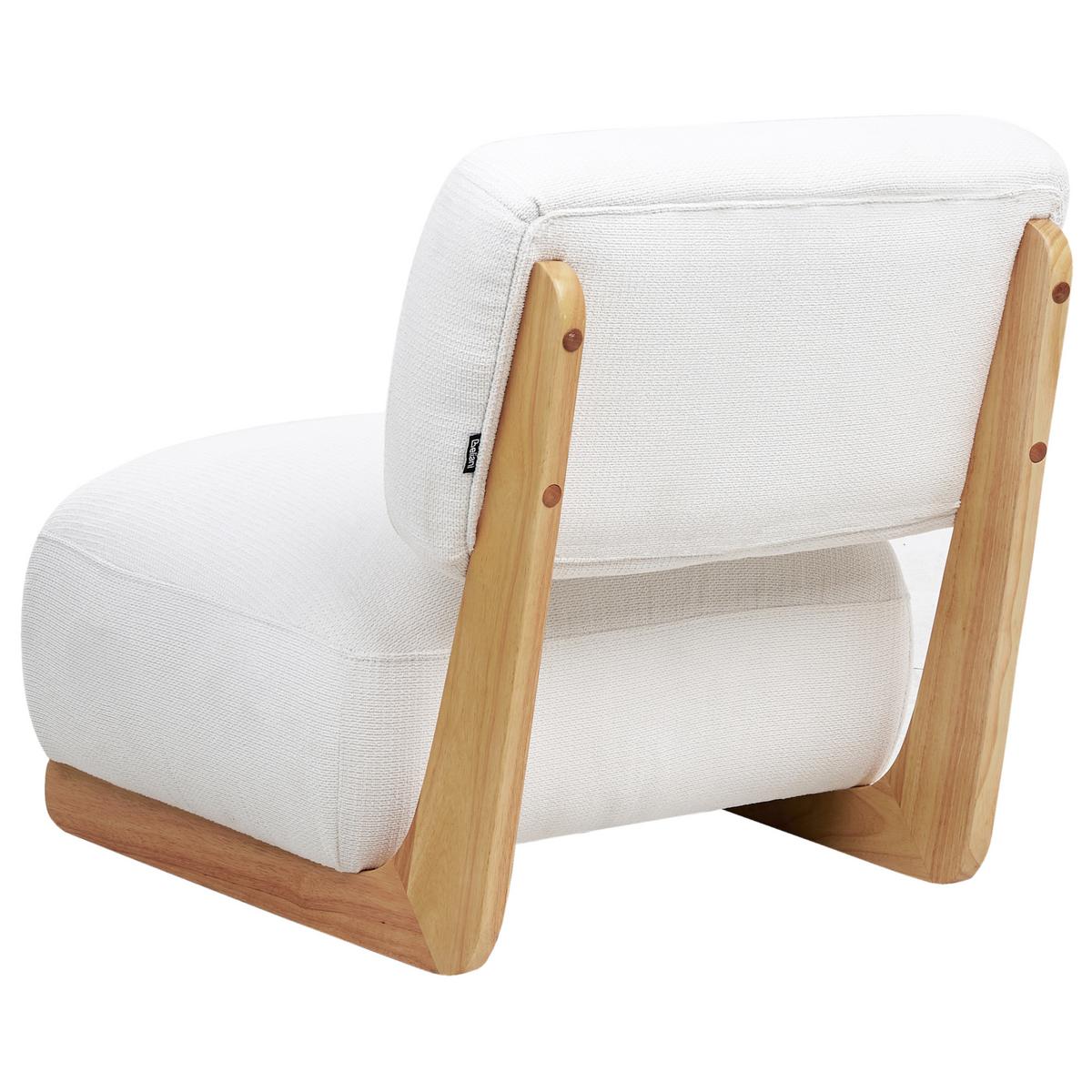 SESSEL Cremeweiß Kokkola - Weiß/Braun, Textil (66/71/79cm) - Beliani