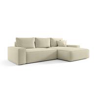ECKSOFA Walken Mit Schlaffunktion - Creme, Holzwerkstoff/Textil (280/185cm) - Fun Möbel