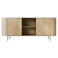 KOMMODE Lygrint 180 2D - Eichefarben/Goldfarben, Holzwerkstoff/Metall (184/75/40cm) - MIRJAN24
