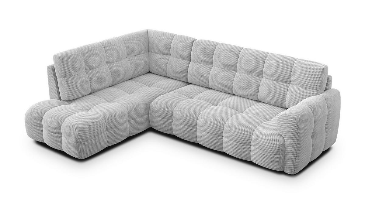 ECKSOFA MELLOW 5-Sitzer, hellgrau - Hellgrau/Schwarz, Holz/Textil (283/191cm) - Wozimo