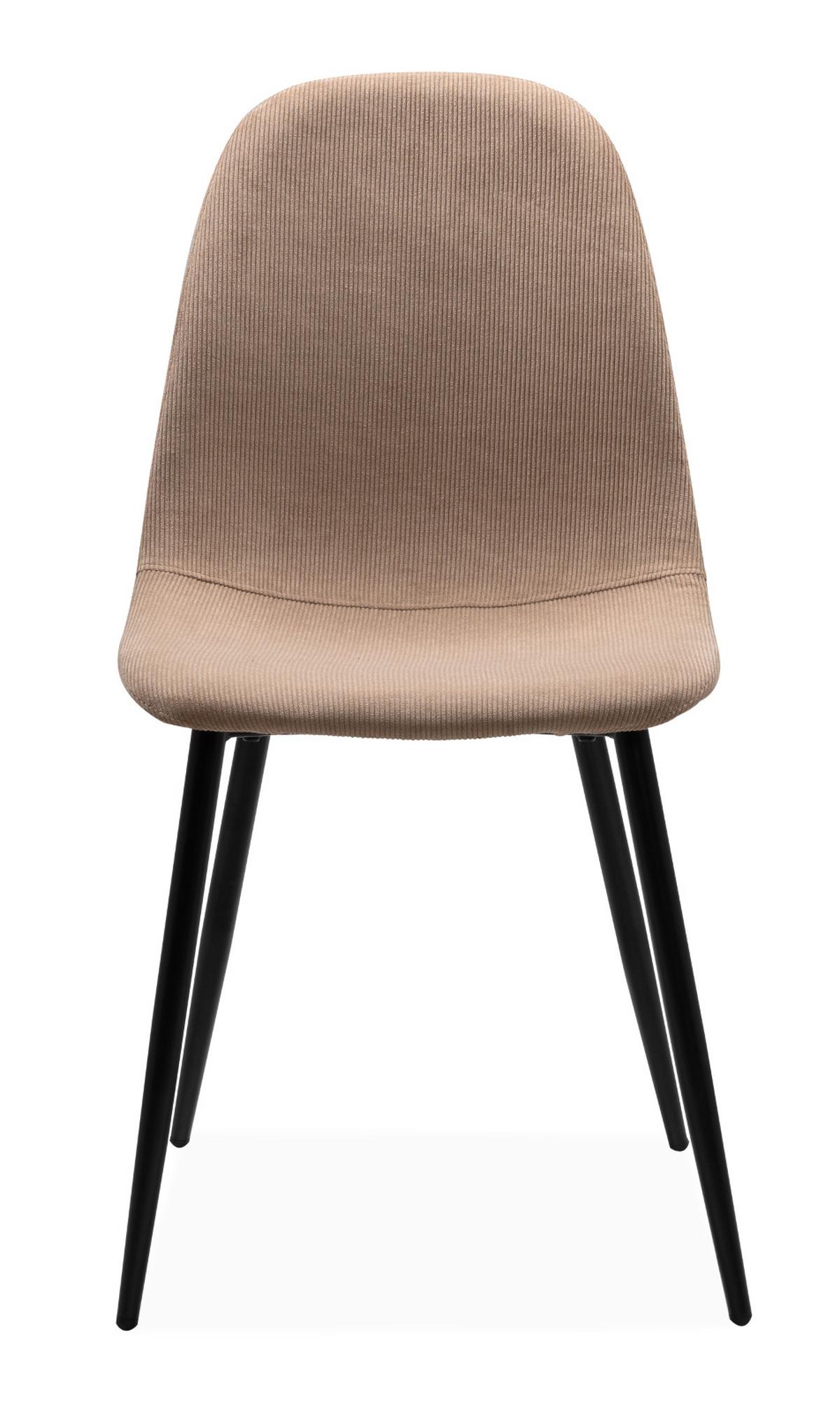 STUHL 4er-Set braun Cord, Esszimmerstuhl mit 4-Fuß-Gestell - Schwarz/Braun, Textil/Metall (50/83/43cm) - Furn.Design