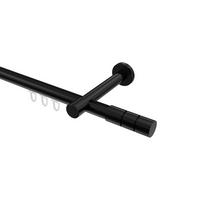 GARDINENSTANGE INNENLAUF Prestige Elanto 300 cm (geteilt in 3 x 100 cm), 1-läufig, 20 mm Ø Schwarz - Schwarz, Metall (300cm) - INTERDECO