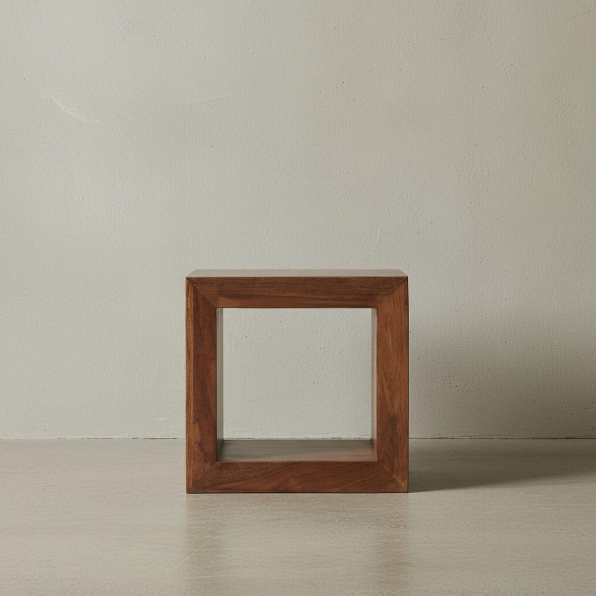 STANDREGAL – Naturholz, 44x44x33 cm, handgefertigt, geradlinig - Braun, Holz (44/44/33cm) - KADIMA DESIGN