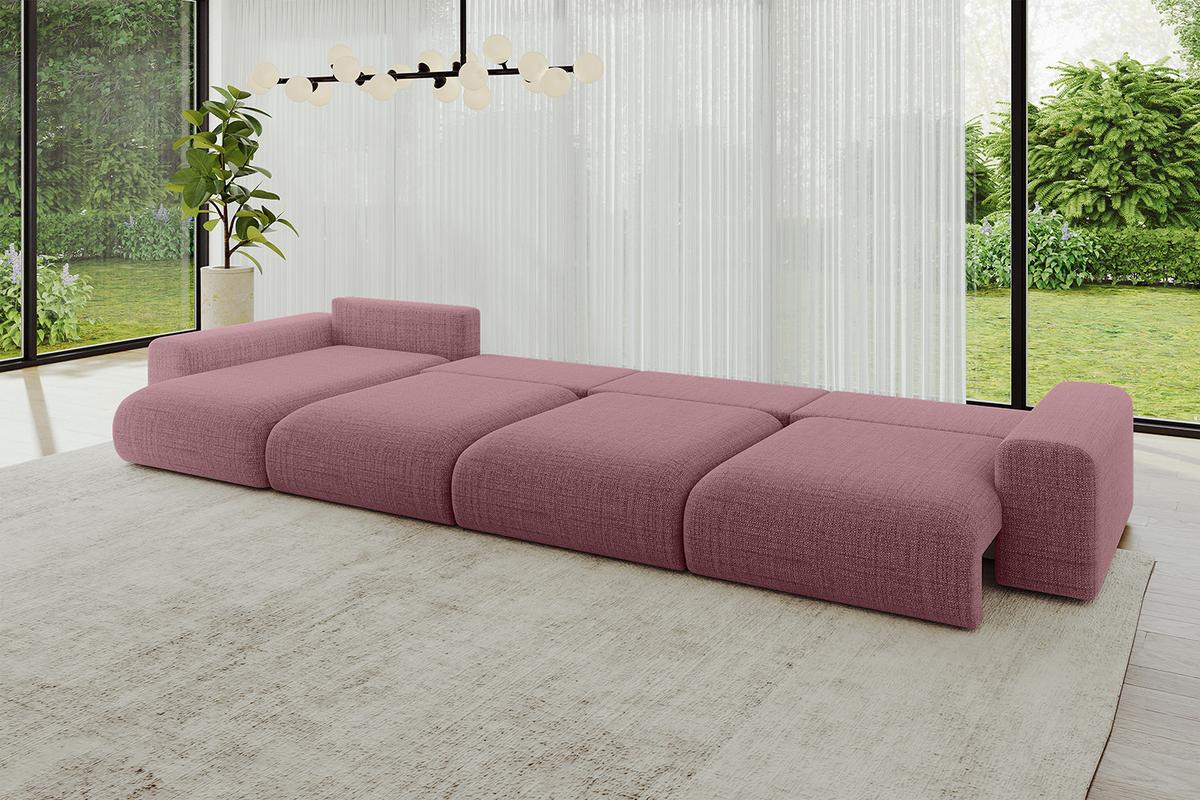 WOHNLANDSCHAFT mit Schlaffunktion ESKAR-U2-464x176x72cm Altrosa - Altrosa, Holzwerkstoff/Kunststoff (176/72/464cm) - ALTDECOR