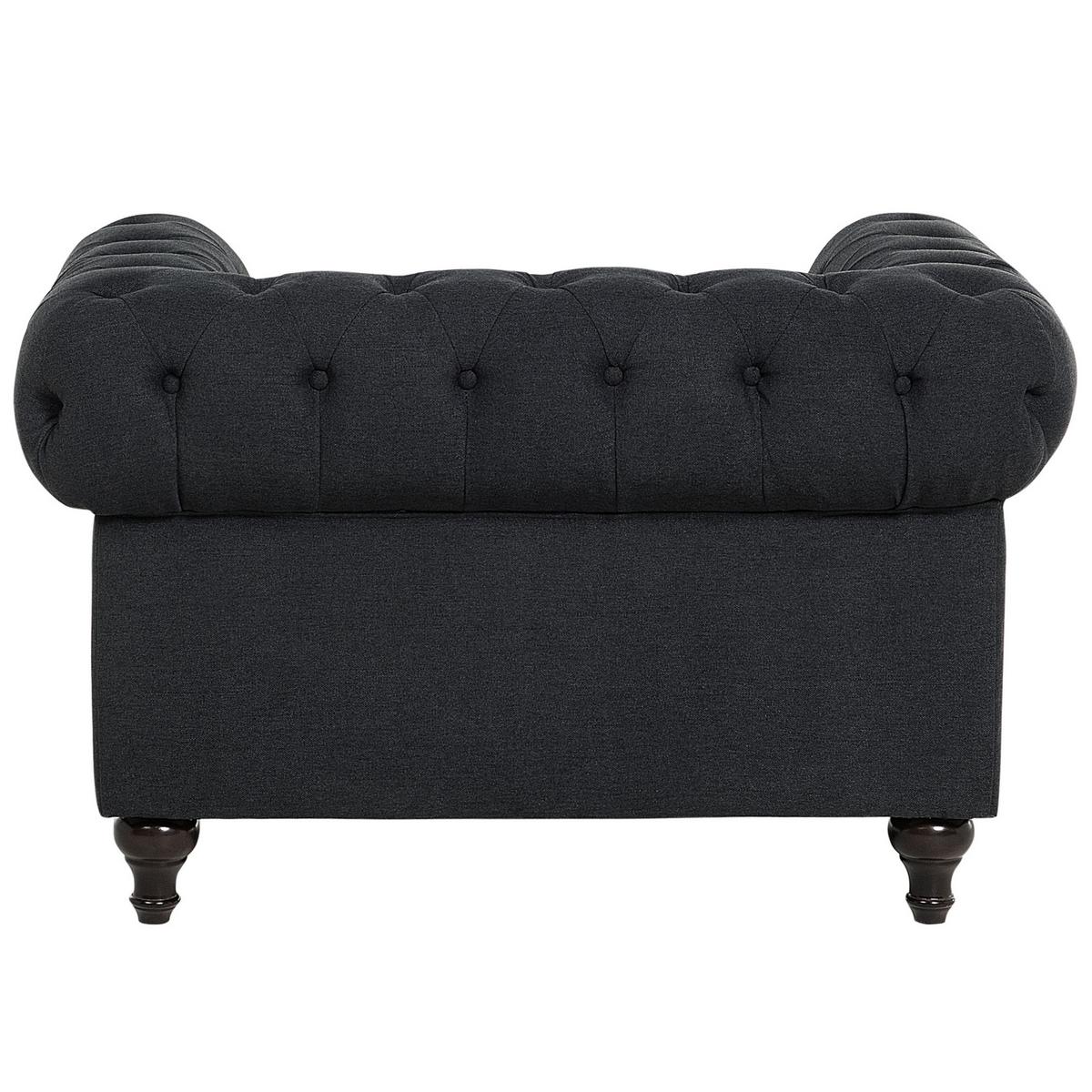 SESSEL Polsterbezug graphitgrau Chesterfield - Graphitfarben, Textil (110/70/75cm) - Beliani