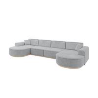 WOHNLANDSCHAFT MARI-U2-v1 - 388x171x83 cm Grau Cord - Grau, Holzwerkstoff/Textil (388/83/171cm) - ALTDECOR