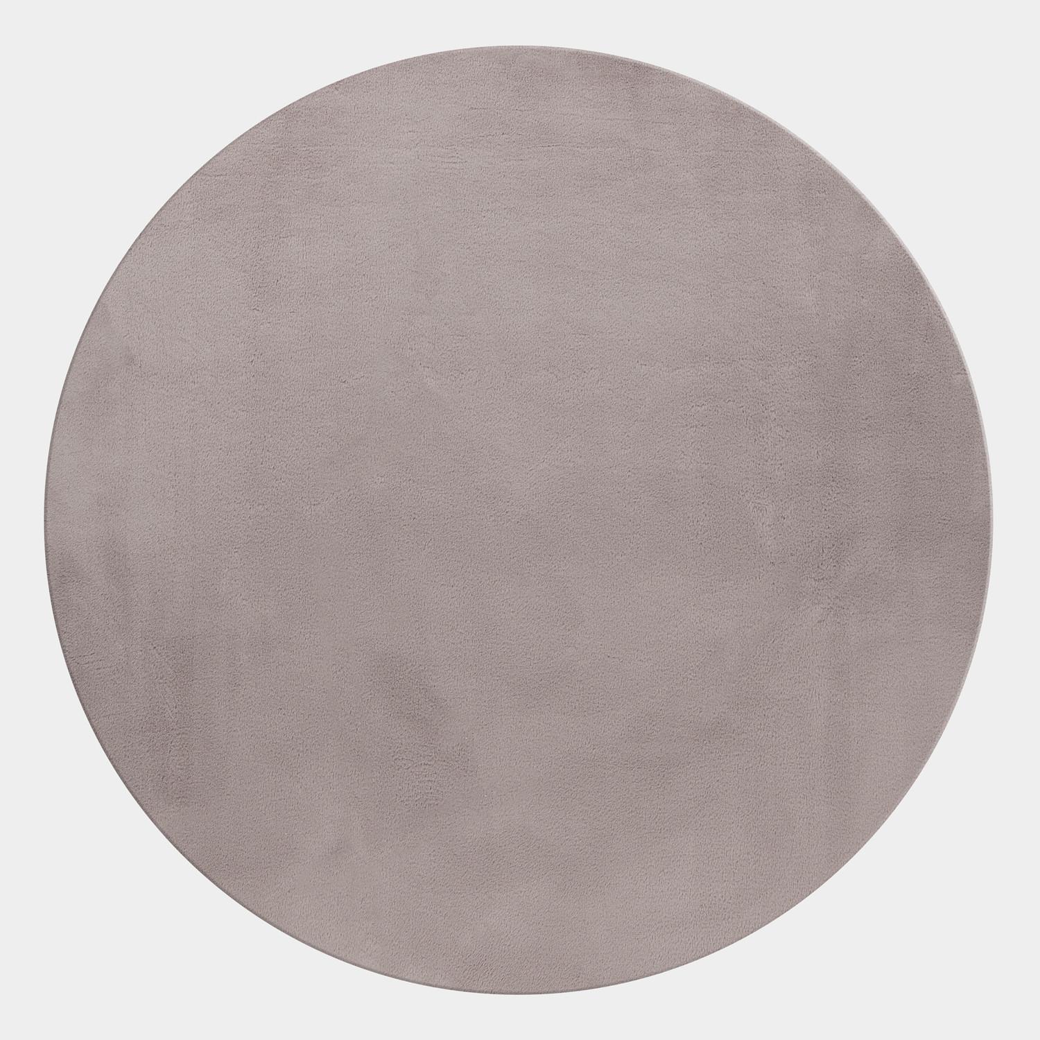 KURZFLORTEPPICH Waschbar NECKAR, einfarbig, aus Polyester, Beige, Ø 120 cm - Beige, Textil (120/120cm) - KADIMA DESIGN