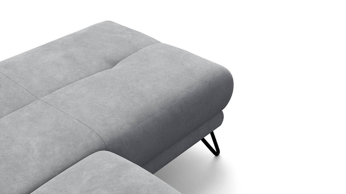 ECKSOFA RODEN 4-Sitzer mit Relax, hellgrau, Veloursstoff - Hellgrau, Holz/Textil (268/92cm) - Wozimo