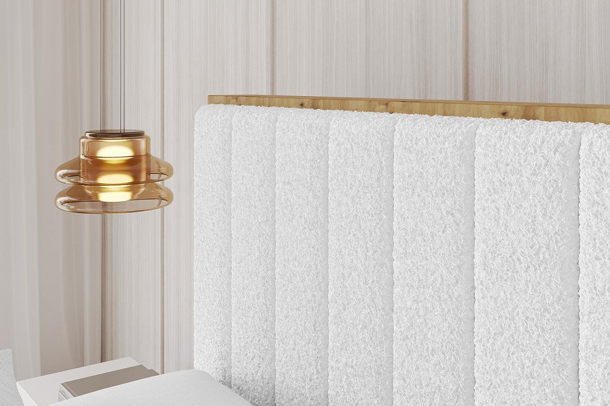 POLSTERBETT mit Bettkasten und Lattenrost, Bett mit Matratze H3/H4 - ENZO4 180x200 Weiß - Weiß, Holzwerkstoff/Textil (180/200cm) - ALTDECOR