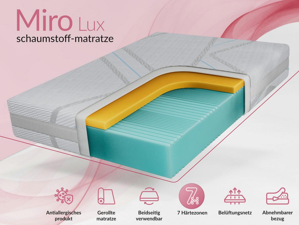 VISCOMATRATZE MIRO - 140/200 - H2 - Lux - Multicolor, Textil (140/200cm) - MKS