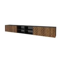 LOWBOARD VIRA-W 3x100x40x40 cm - Schwarz / Katania - Eiche Wotan, Holzwerkstoff (300/40/40cm) - ALTDECOR