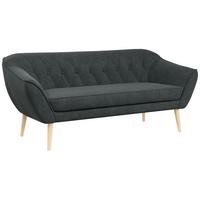 SOFA Pirs 3 Sitzer Strukture Dunkelgrau - Dunkelgrau/Braun, Holz/Textil (180/75/74cm) - MKS