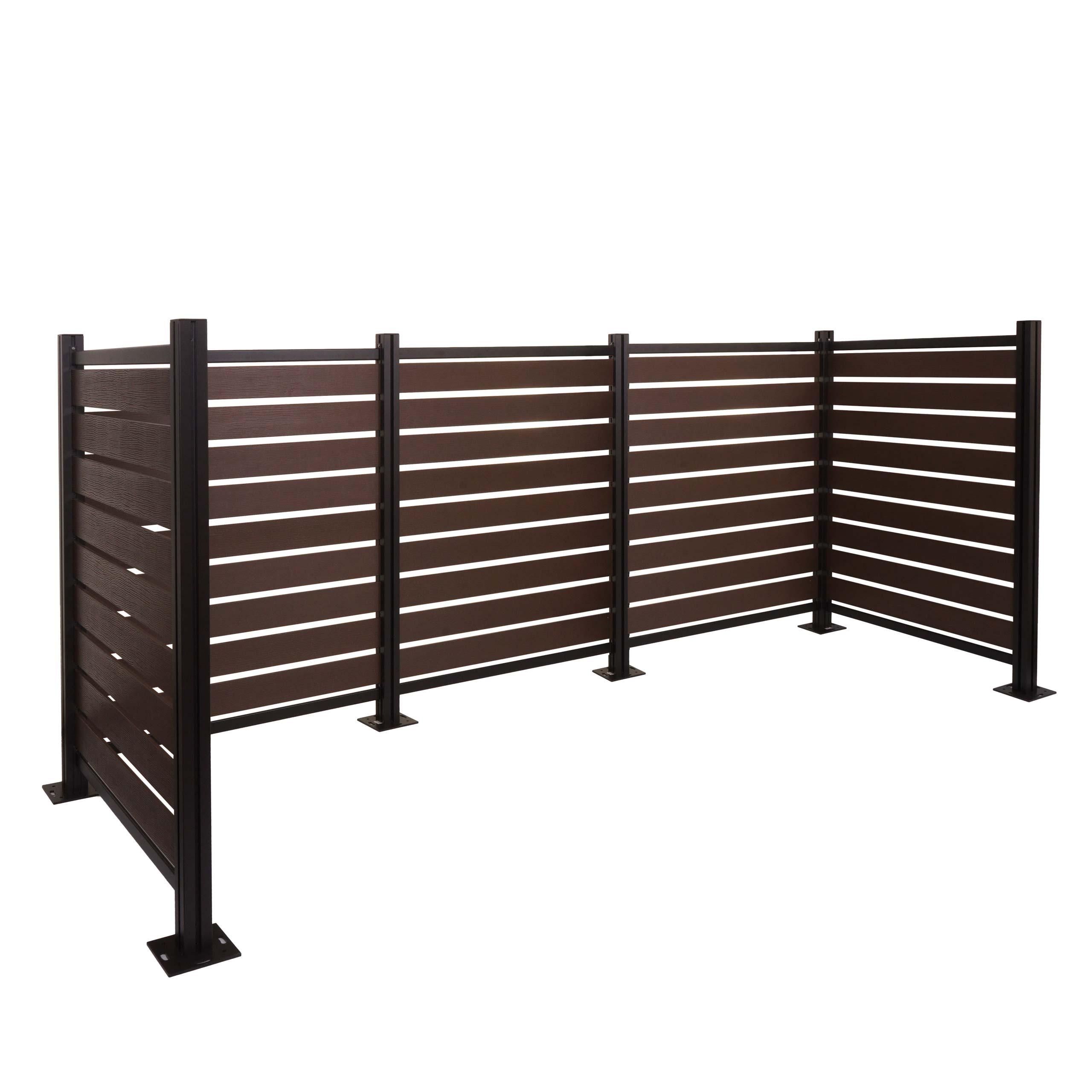 ALU MÜLLTONNEN-ZAUN Braun - Braun, Metall (300/130/110cm) - MCW