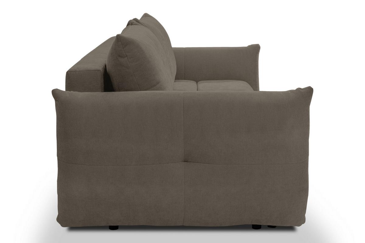 BETTSOFA MODA Braun Chenille-Stoff mit Schlaffunktion - Braun, Holz (245/86/110cm) - MASSENO