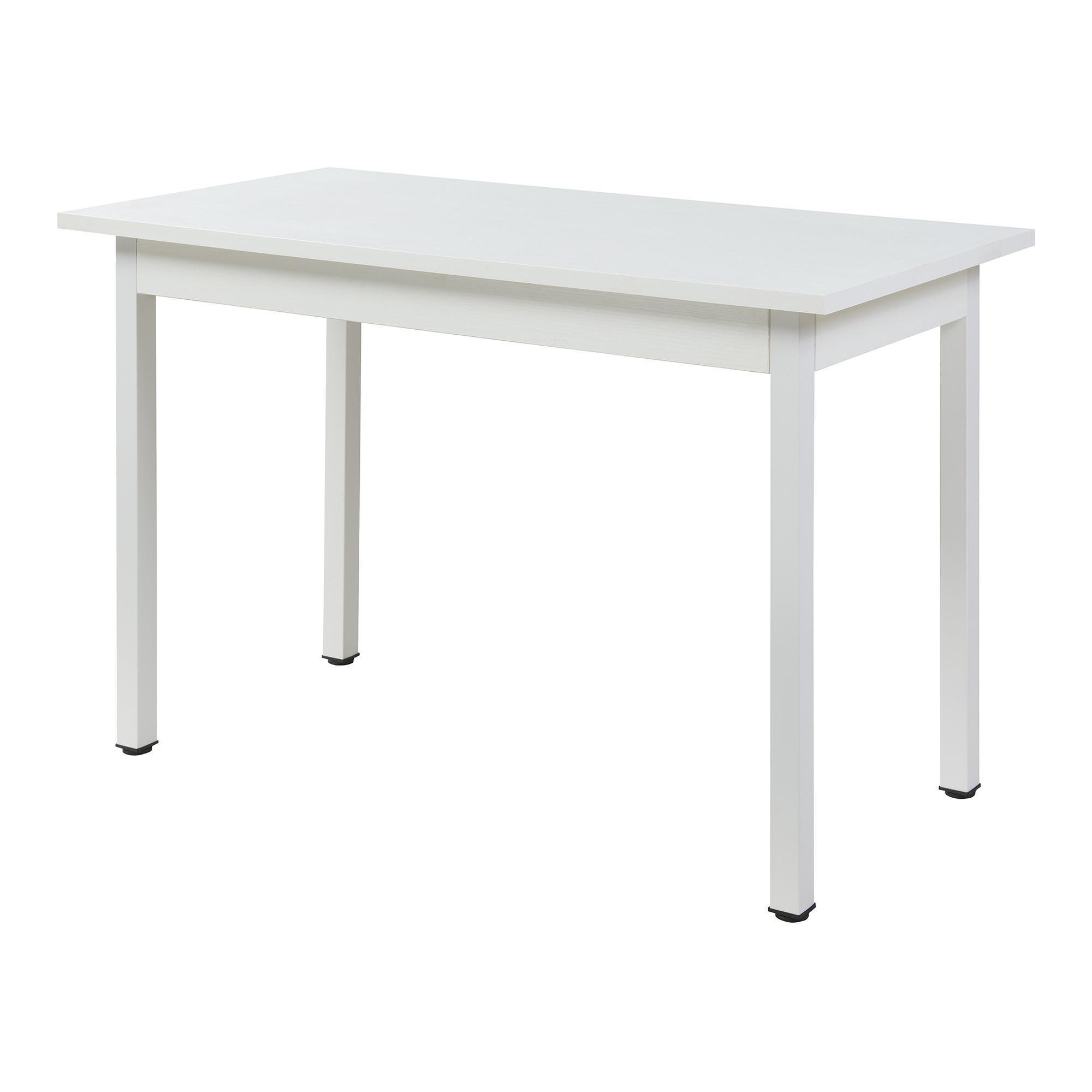 ESSTISCH Den Haag - Weiß, Holzwerkstoff/Metall (60/120/75cm) - [en.casa]