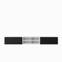 LOWBOARD CAVA 300/41/40 cm, Hängender TV-Schrank Weiß / Schwarz - Schwarz/Weiß, Holzwerkstoff (300/41/40cm) - MASSENO