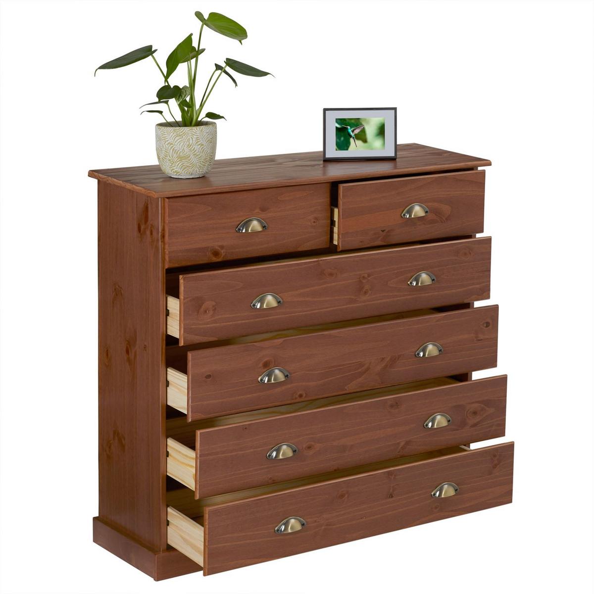 KOMMODE PARIS Kastanie - Kastanienfarben, Holz (91/95/39cm) - IDIMEX