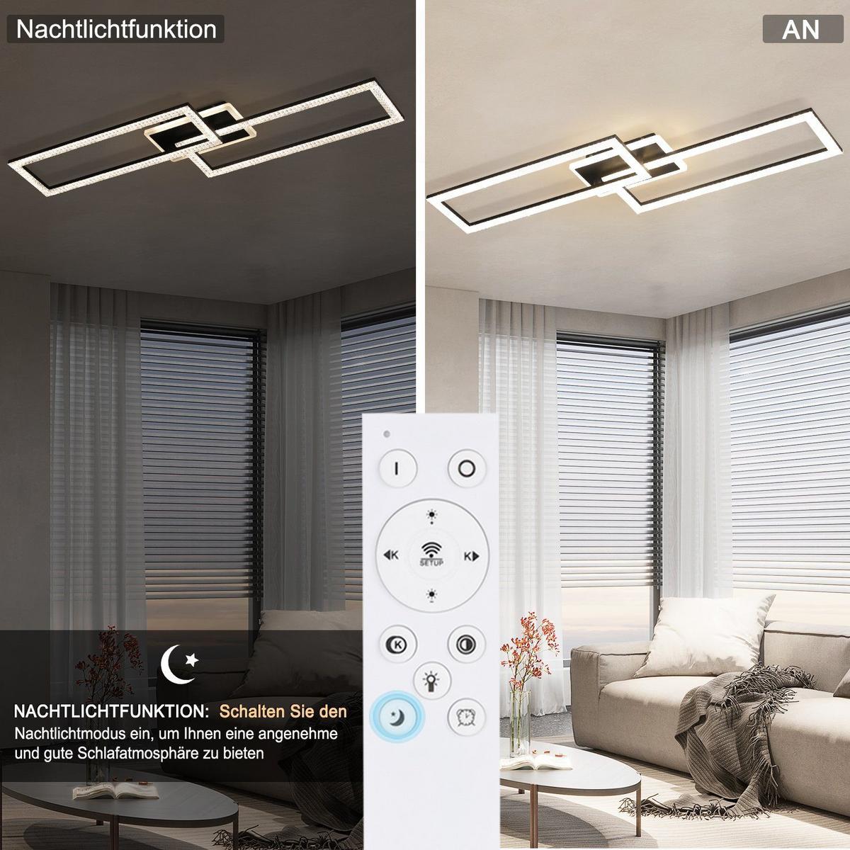LED-DECKENLEUCHTE Gregor 80/26/8 cm - Schwarz, Metall (80/26/8cm) - Nettlife