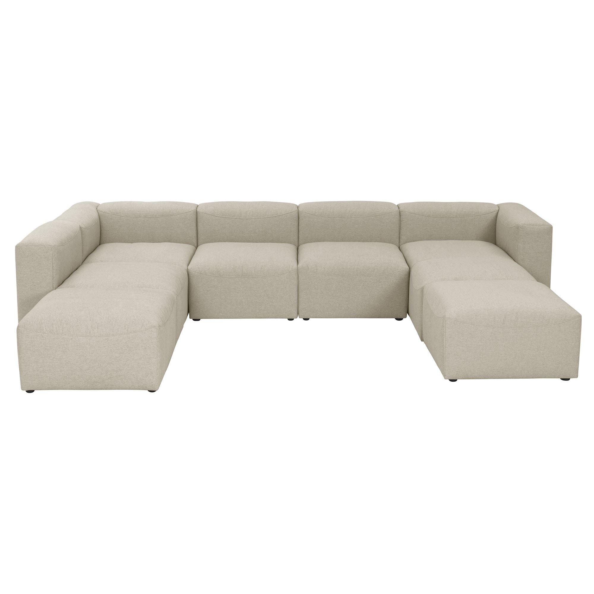 WOHNLANDSCHAFT 1 Kattrina Flachgewebe creme - Creme, Kunststoff (350/73/250cm) - 58aufmkessel