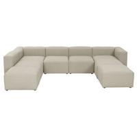 WOHNLANDSCHAFT 1 Kattrina Flachgewebe creme - Creme, Kunststoff (350/73/250cm) - 58aufmkessel