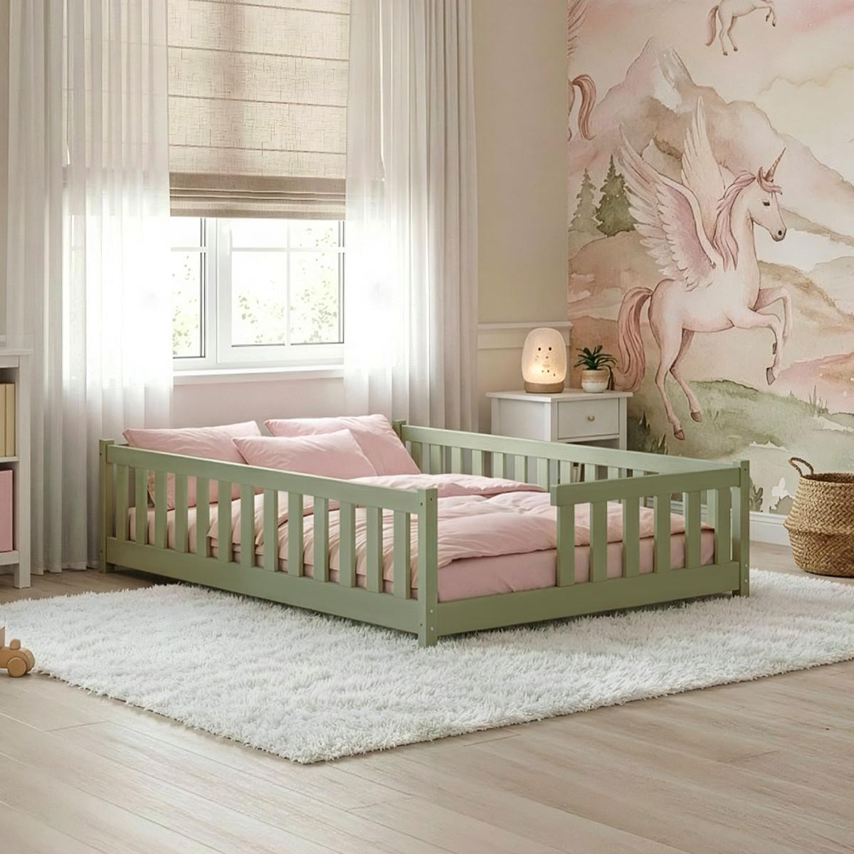 BETT 120/200 Théa Olive - Grün, Holz (120/200cm) - Petits-meubles