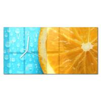 WANDUHR aus Glas 60x30 cm - Orange - Orange, Glas (60/30/0.4cm) - TULUP