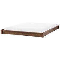 BETT ohne Kopfteil 180/200 cm Gummibaumholz Dunkelbraun Antras - Dunkelbraun, Holz (180/200cm) - Beliani