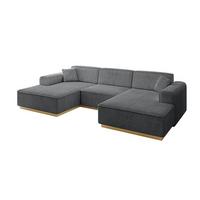 WOHNLANDSCHAFT IREA-U1-v2 - 301x165x80 cm Duneklgrau - Dunkelgrau, Holzwerkstoff/Textil (301/80/165cm) - ALTDECOR