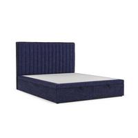 POLSTERBETT Keva mit Stauraum 120/200 cm Marineblau im Alta Stoff - Schwarz/Dunkelblau, Holz/Holzwerkstoff (120/200cm) - AltaBeds