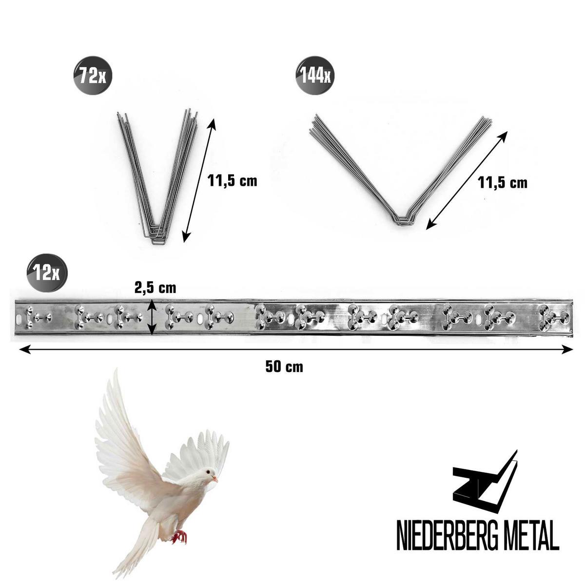TAUBENABWEHR, 6m, Edelstahl - Grau, Metall (600/11.5cm) - Niederberg Metall
