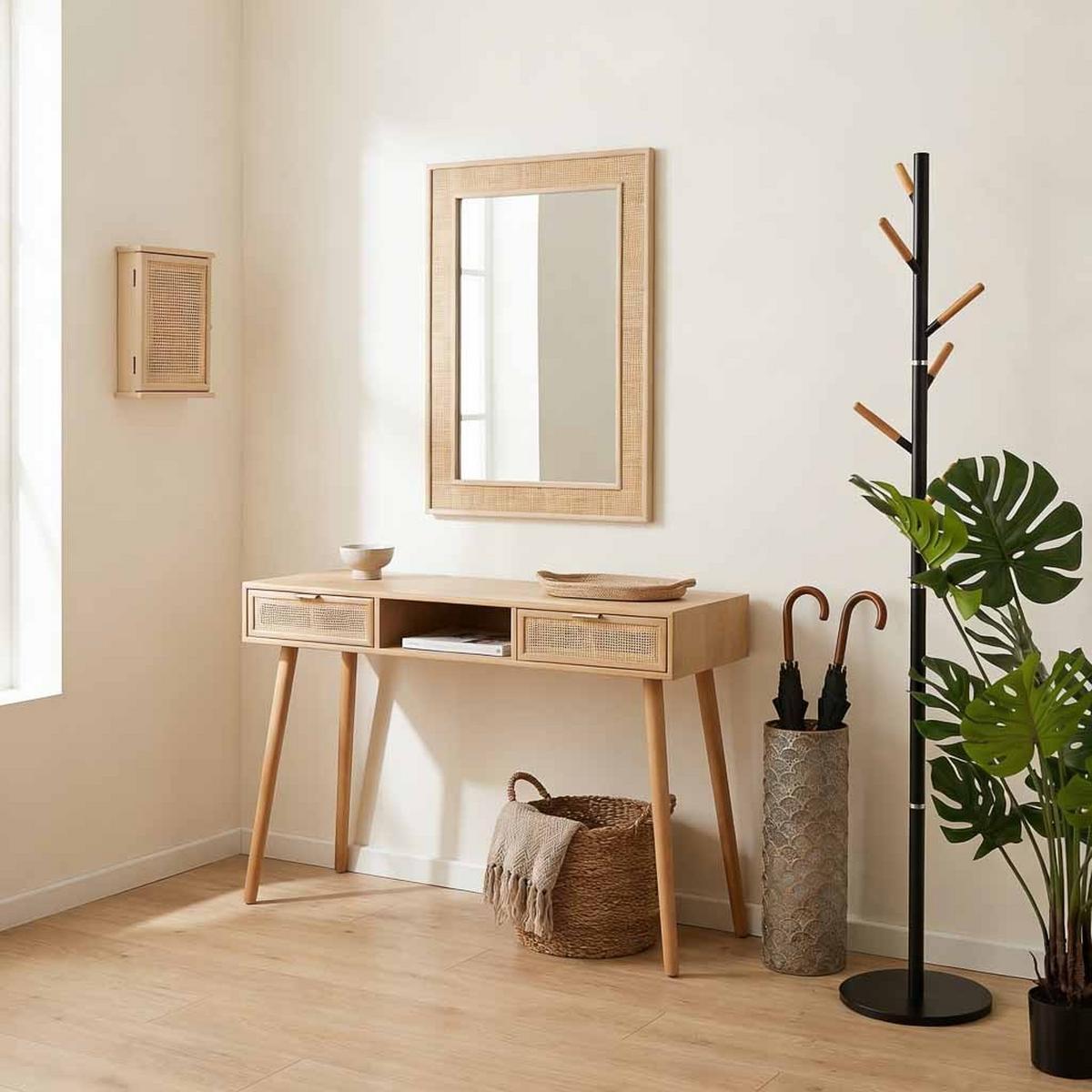 KONSOLENTISCH aus MDF und Gitter, braun, 120x42x79cm - Braun, Holzwerkstoff (79/120/42cm) - Wanderlust