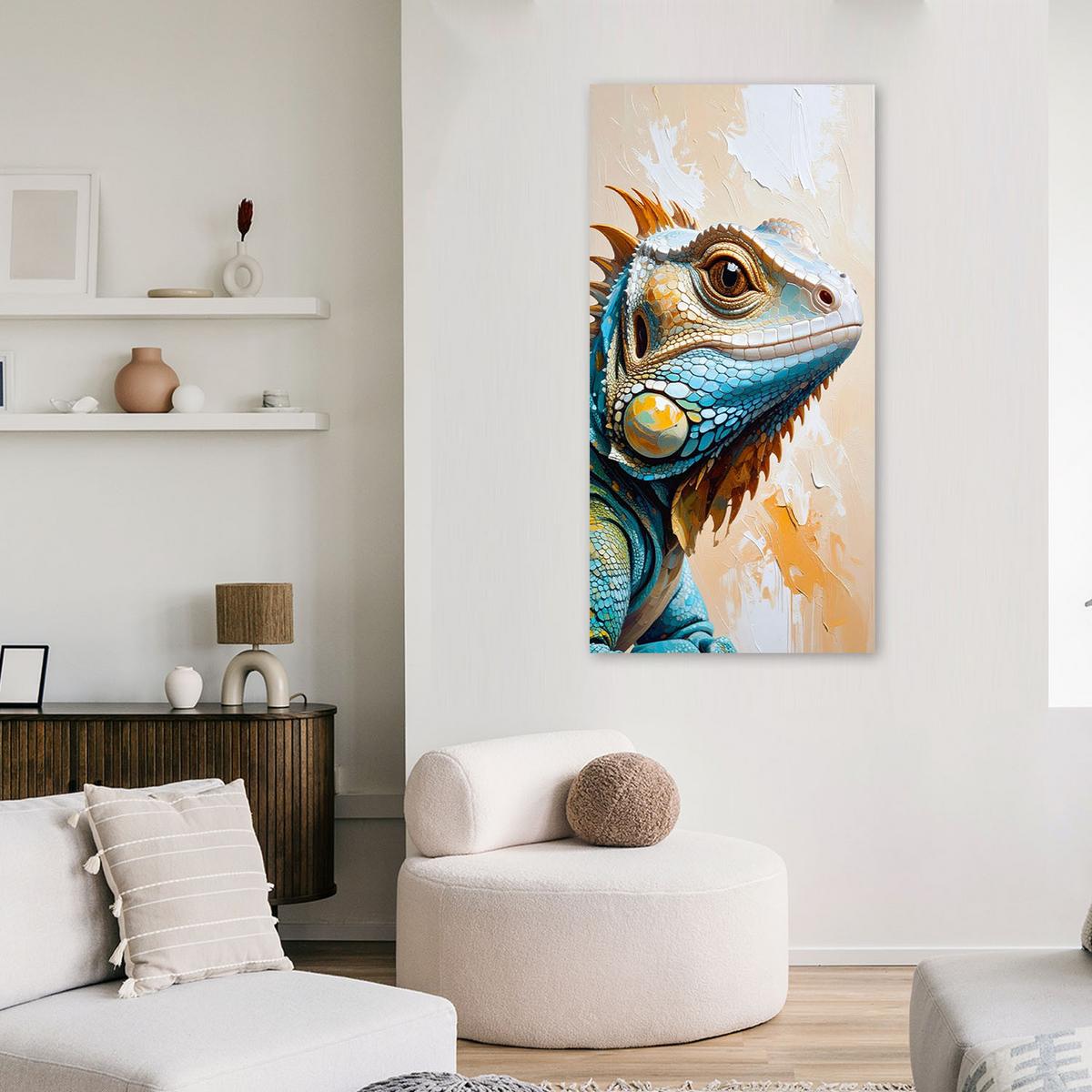 LEINWANDBILD Eidechsen-Reptilien-Natur 40x80cm - Beige, Textil (40/80cm) - Feeby
